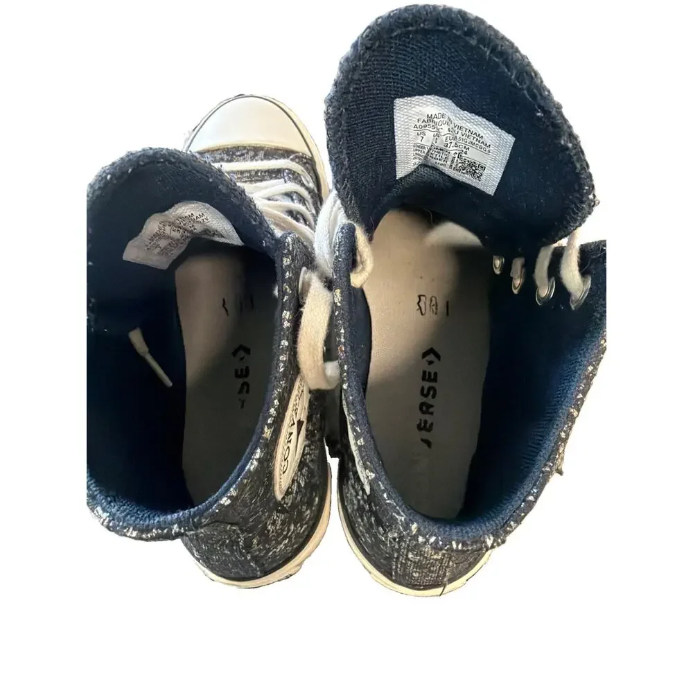 Converse Chuck Taylor All Star High Black Glitter Multi Women's Size 7
